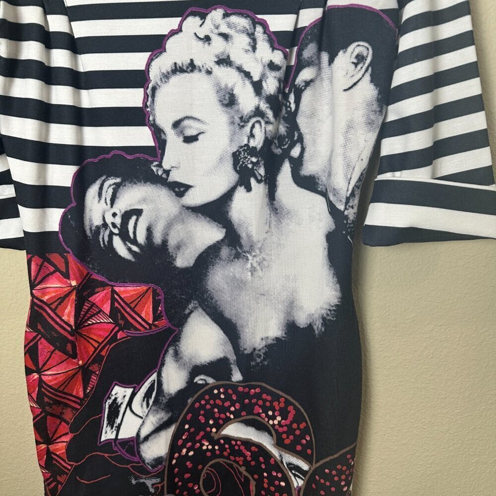 Desigual Rainbow Style 27V2781 Threesome 69 Dress Black and White Size Medium - Picture 3 of 10